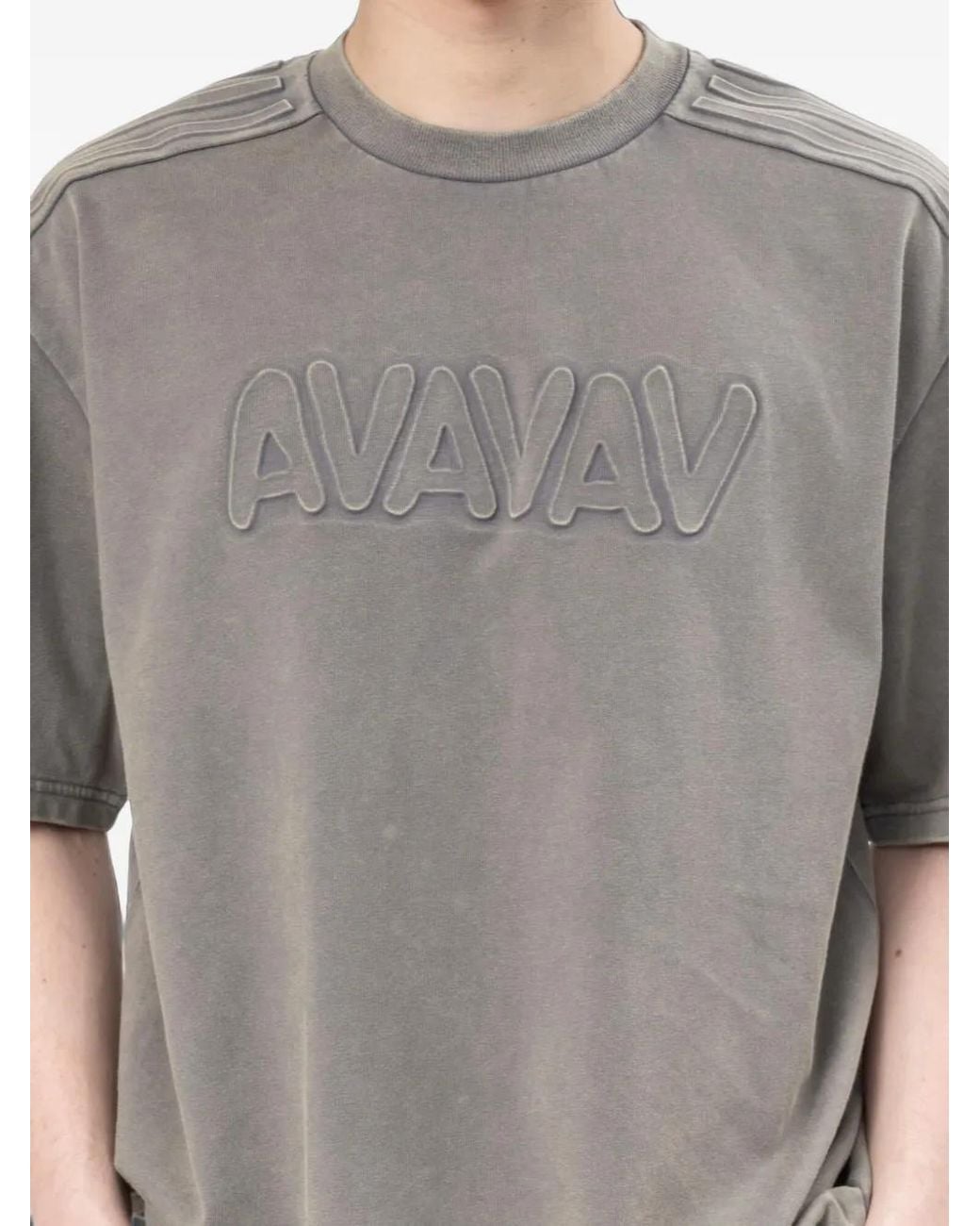 Adidas Gray X Avavav Embossed-Logo T-Shirt for men