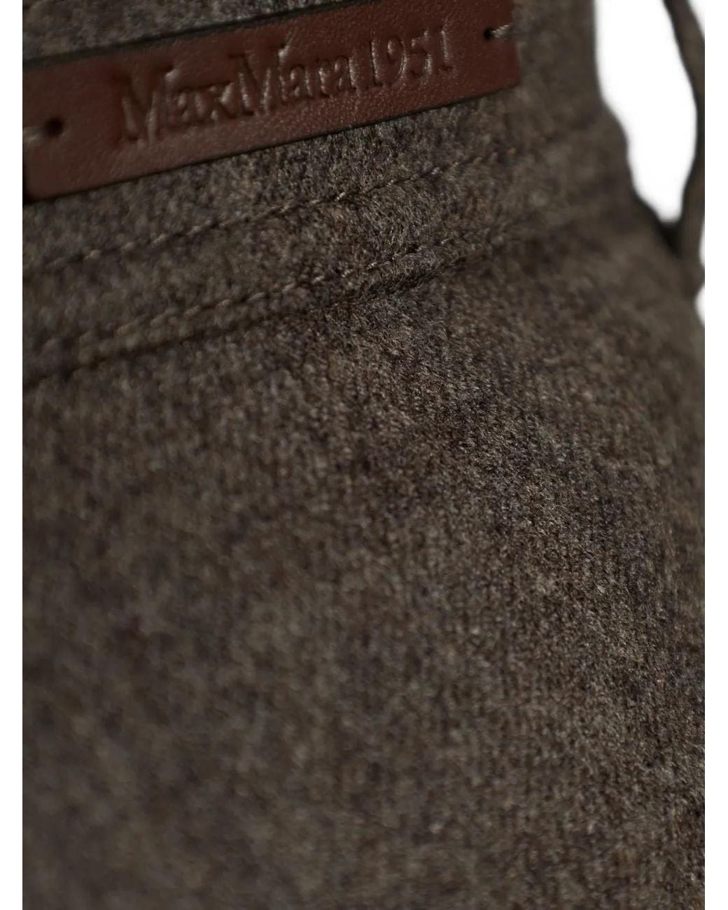 Max Mara Brown Felted Wool Wide-Leg Trousers