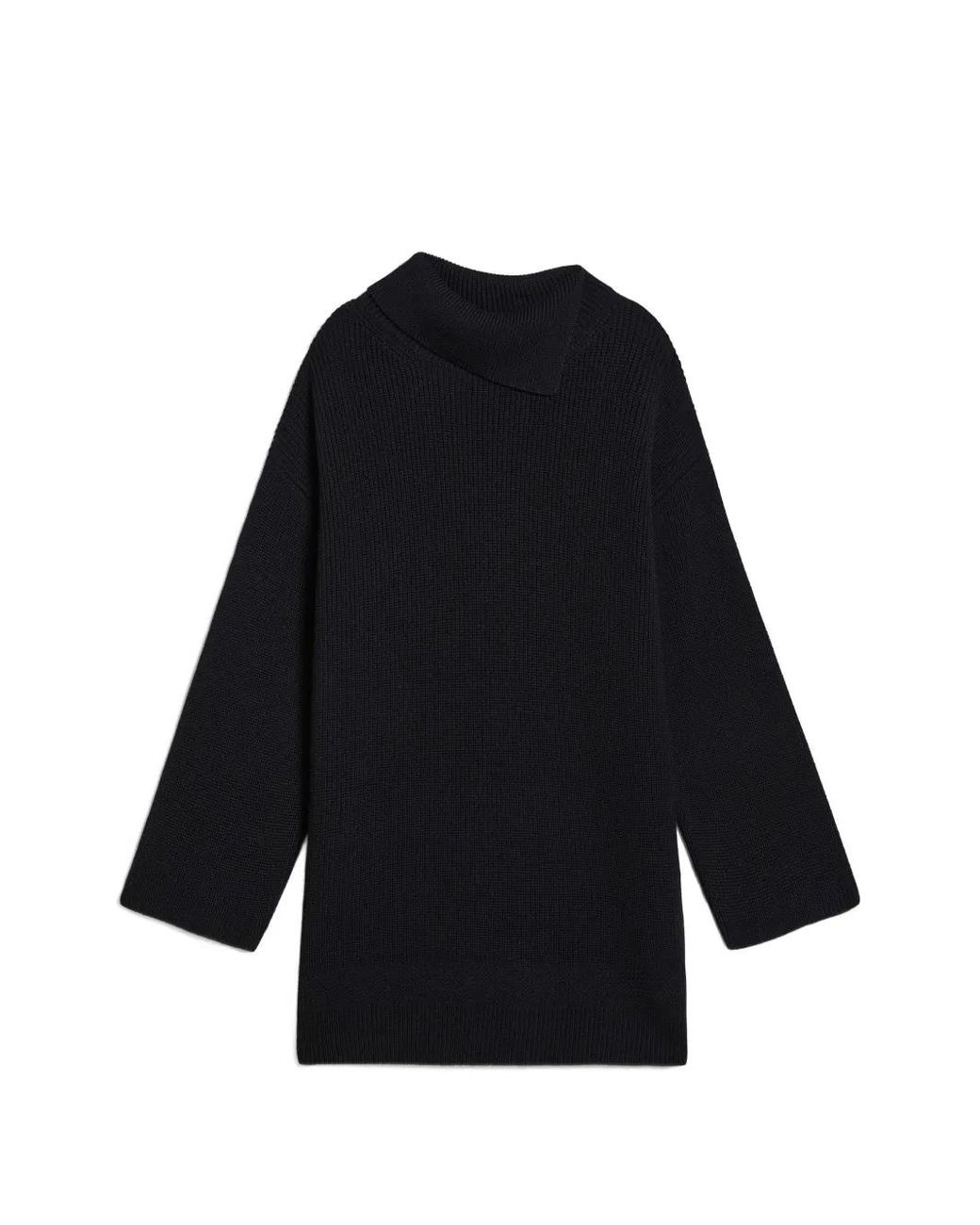 Woolrich Black Fine-Knit Roll-Neck Sweater