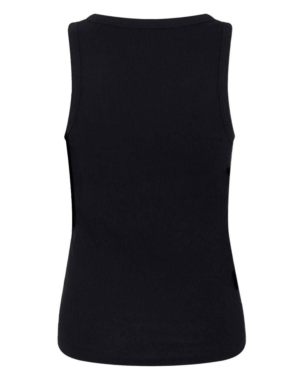 Rabanne Black Asymmetric Gathered-Detail Tank Top