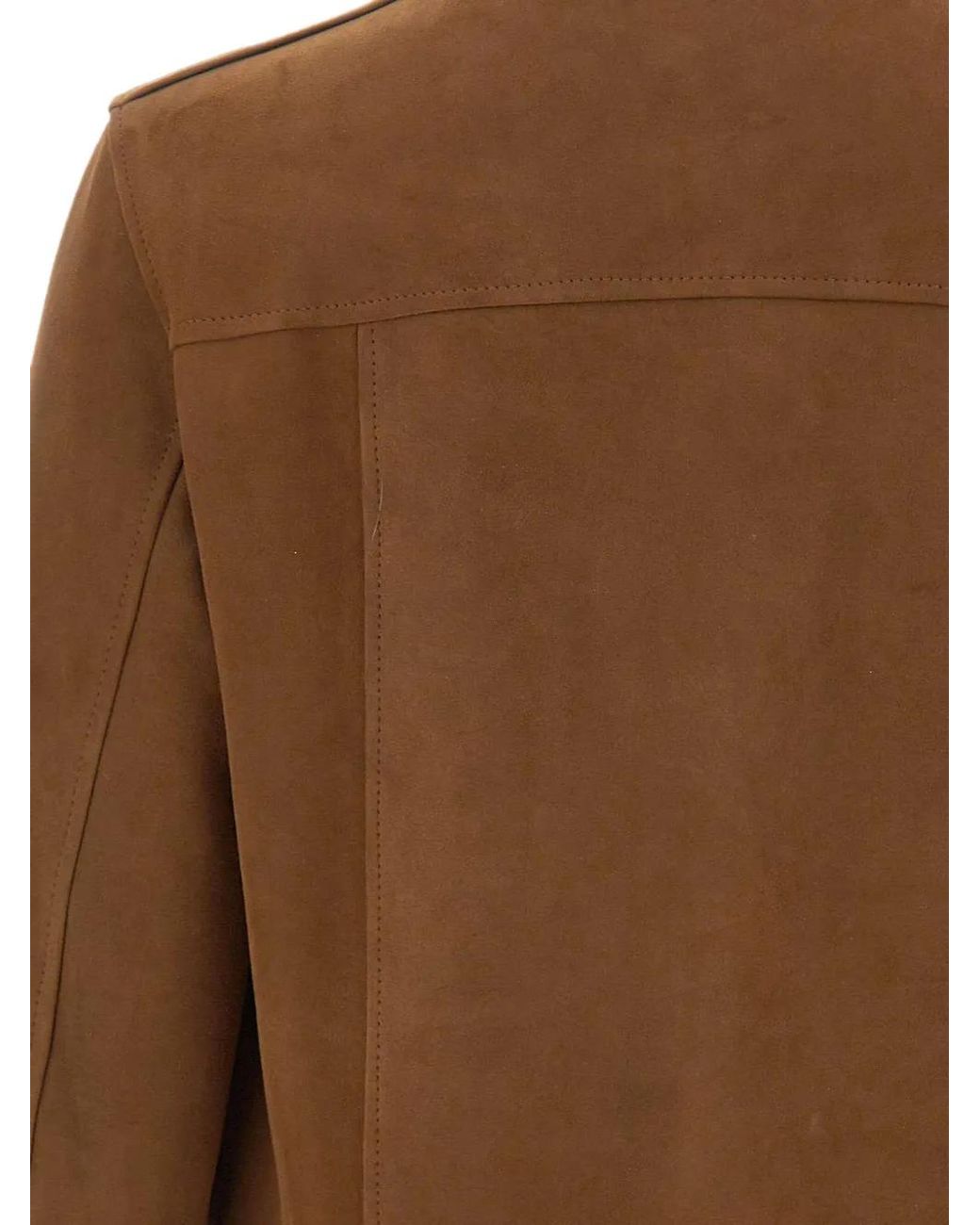 Volfagli Brown David Buccio Suede Bomber Jacket for men