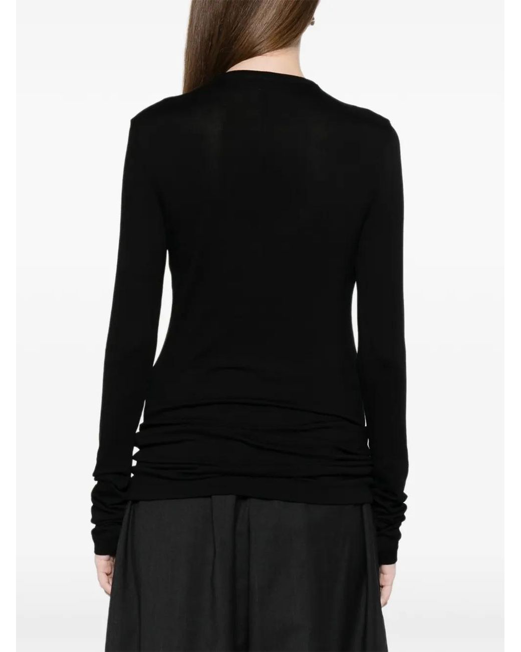 Totême Black Long-Sleeve Jersey Top