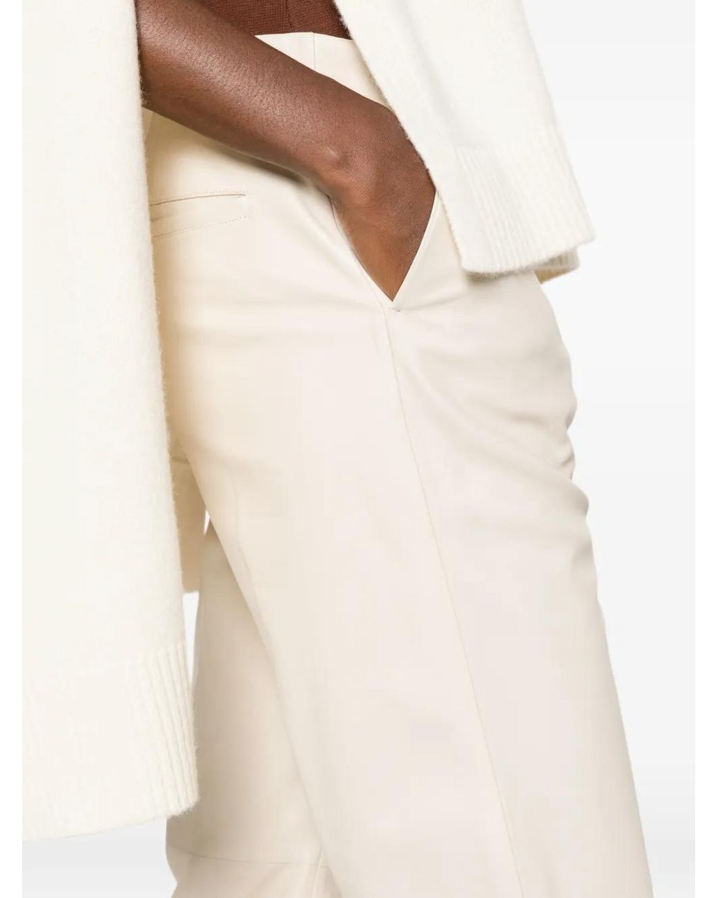 Totême Leren Broek in het White