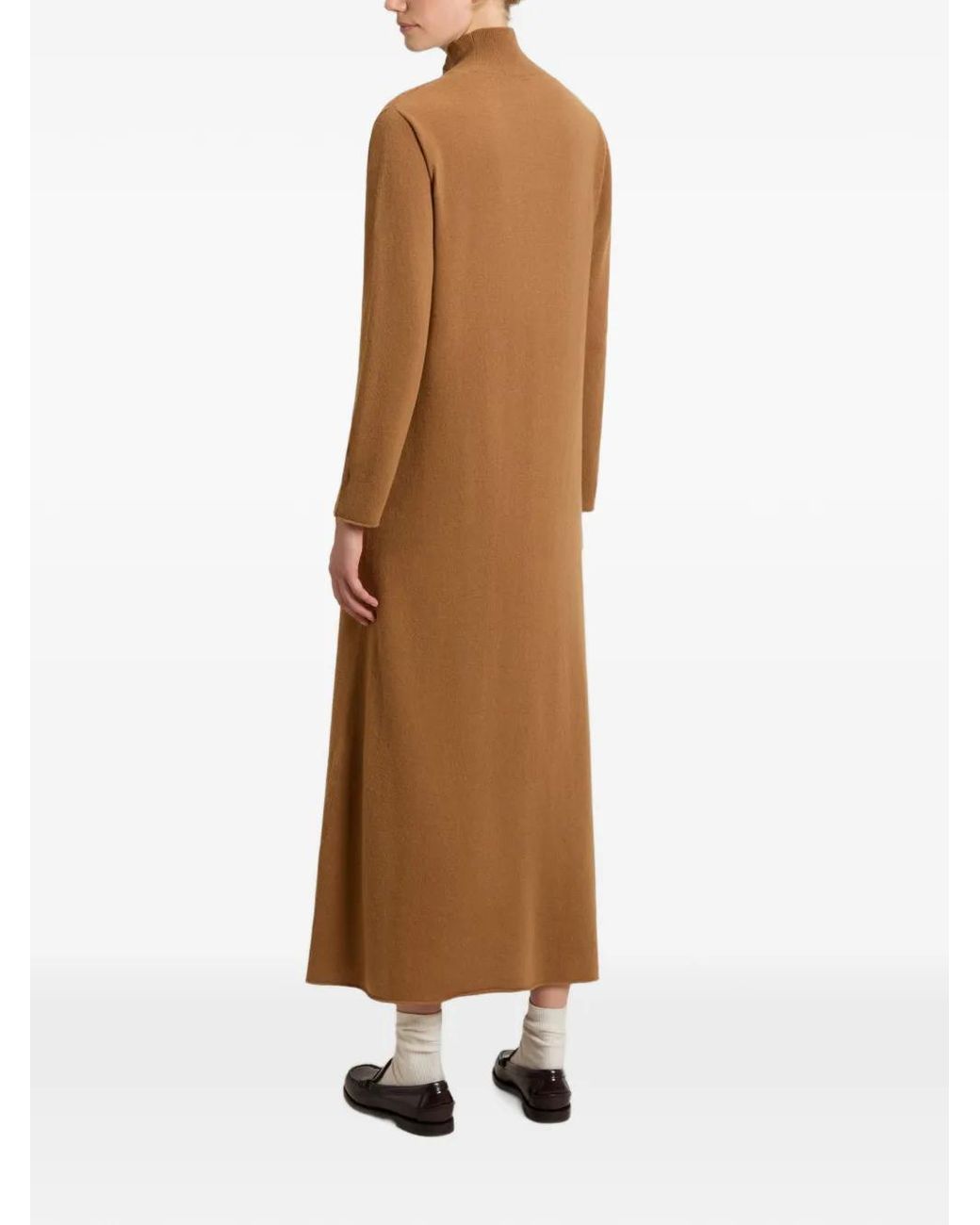 Woolrich Natural Mock-Neck Long-Sleeve Maxi Dress
