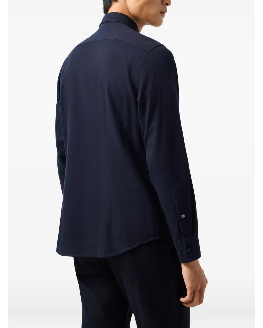 Bogner Blue Timi Flannel Button-Down Shirt for men