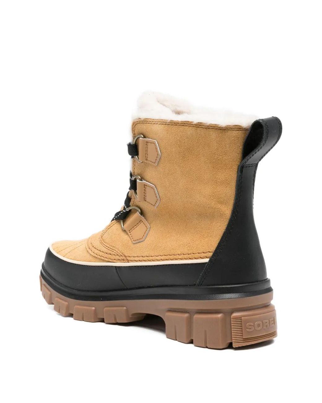 Sorel Brown Shearling Rain Boots
