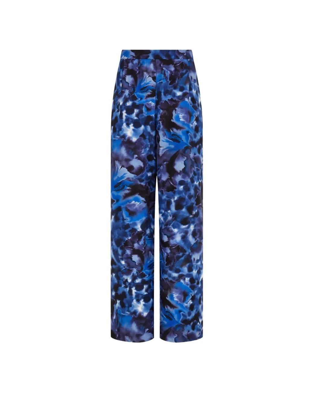 Ferragamo Blue Silk Trousers