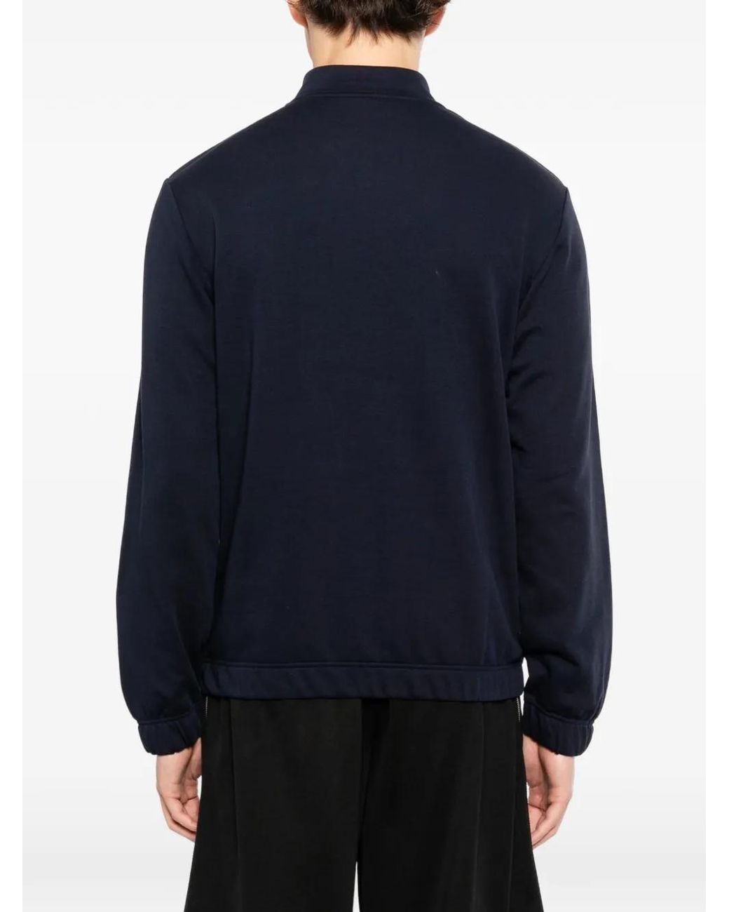 Emporio Armani Blue Logo-Embroidered Sweatshirt for men