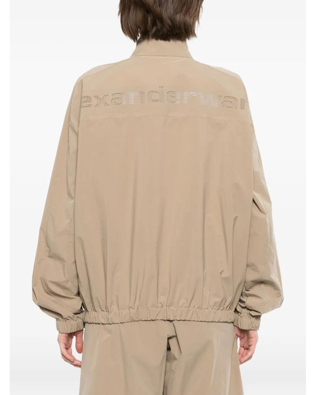 Alexander Wang Natural Perforated Logo Track Trousers