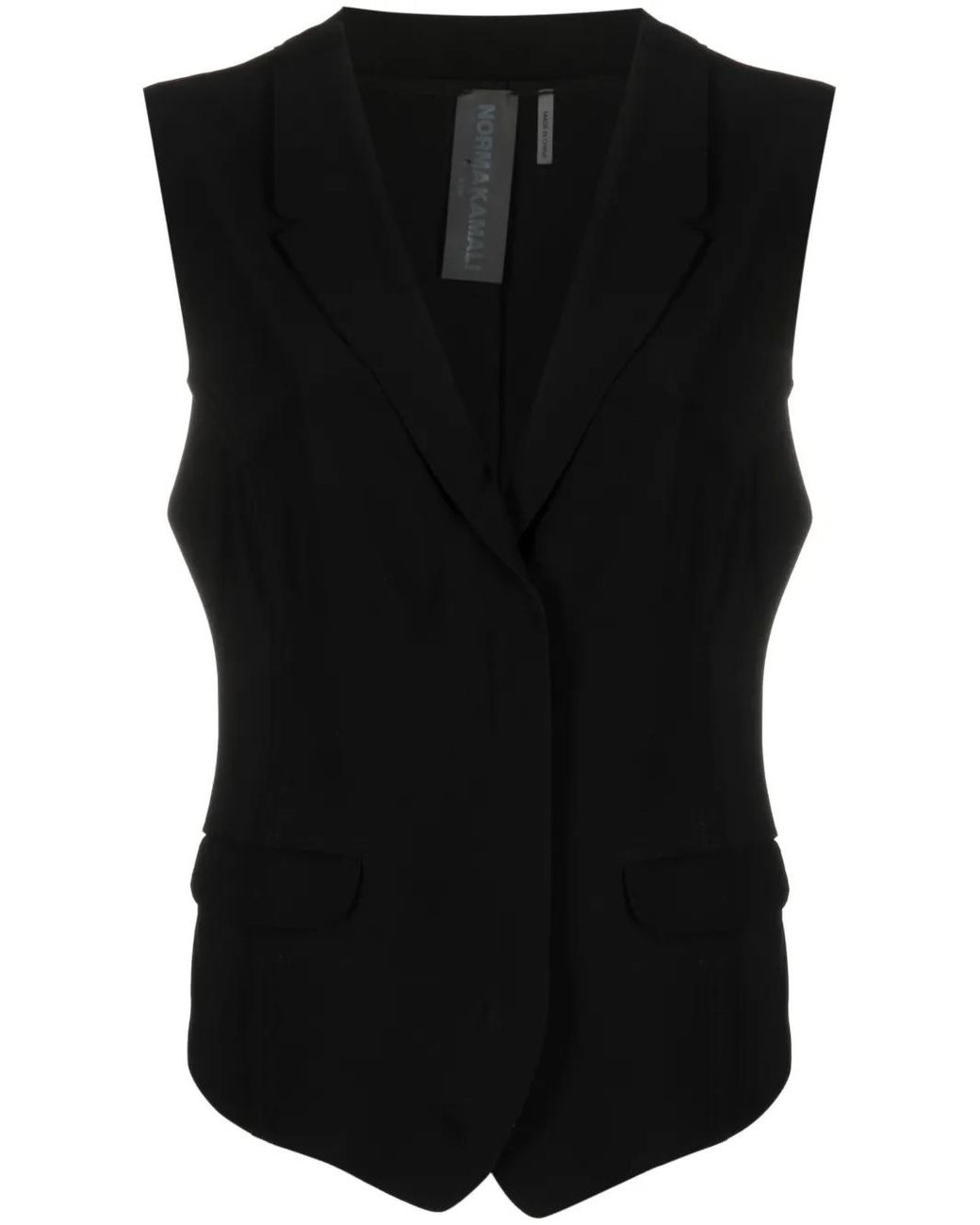Norma Kamali Black Notched-Lapel Vest