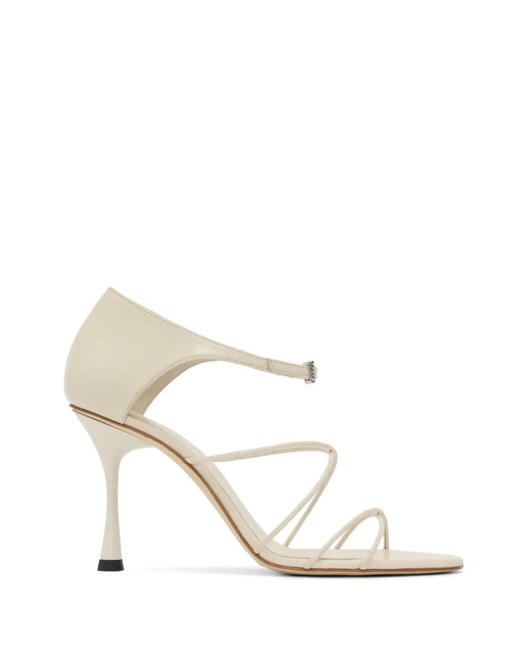 STUDIO AMELIA White Greta Buckle-Strap Sandals