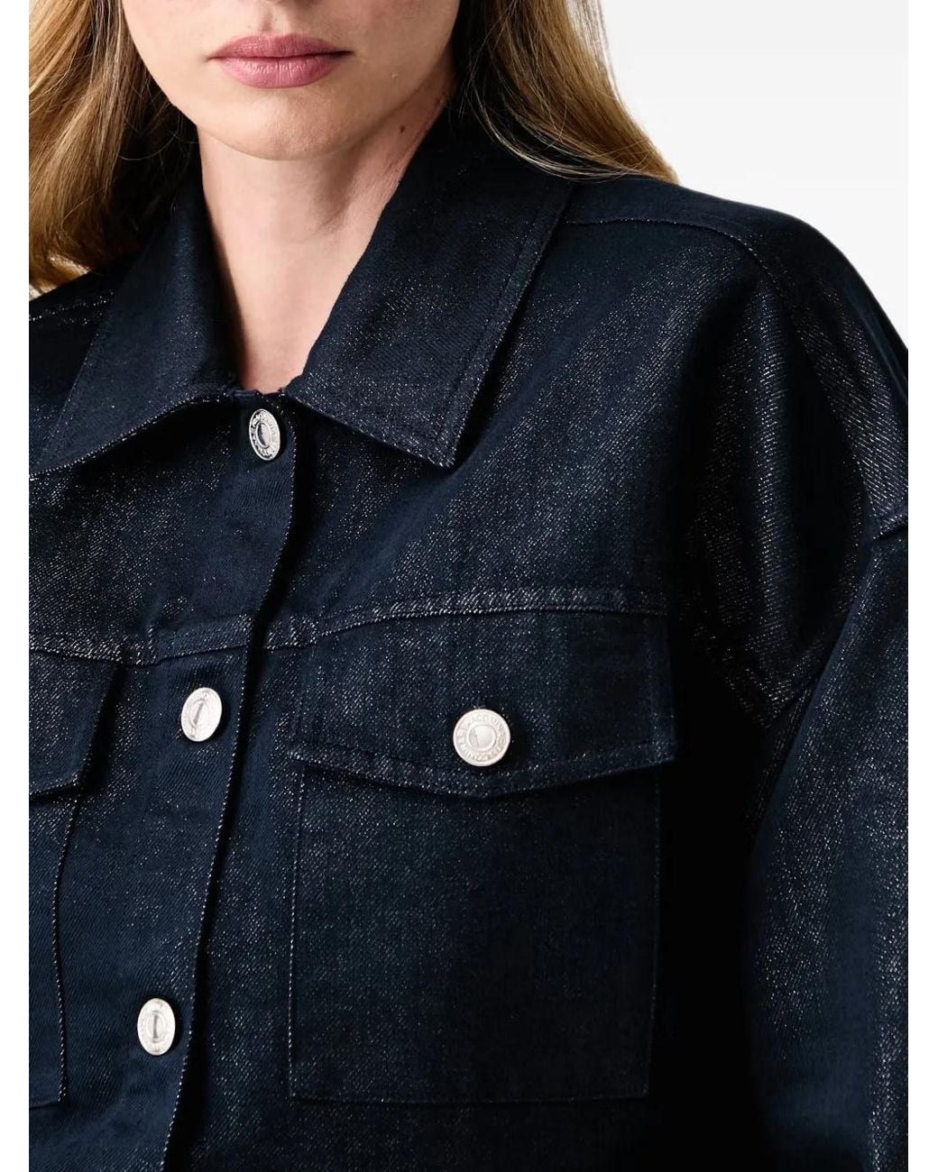 Fracomina Blue Cropped Denim Jacket