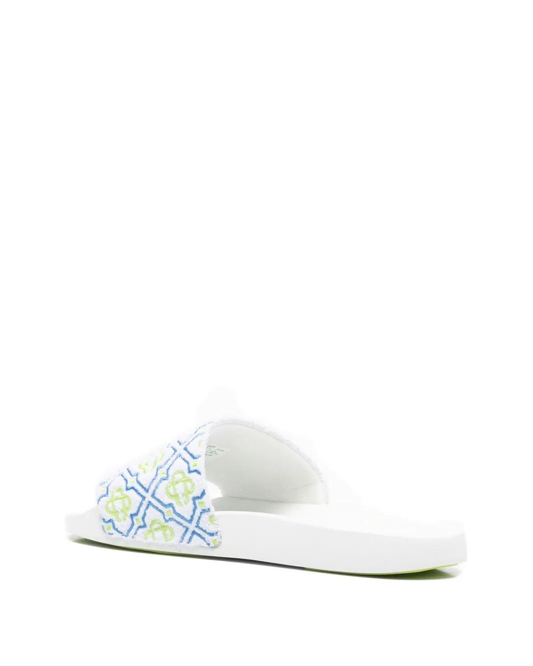 Casablanca White Monogram Pool Slides for men