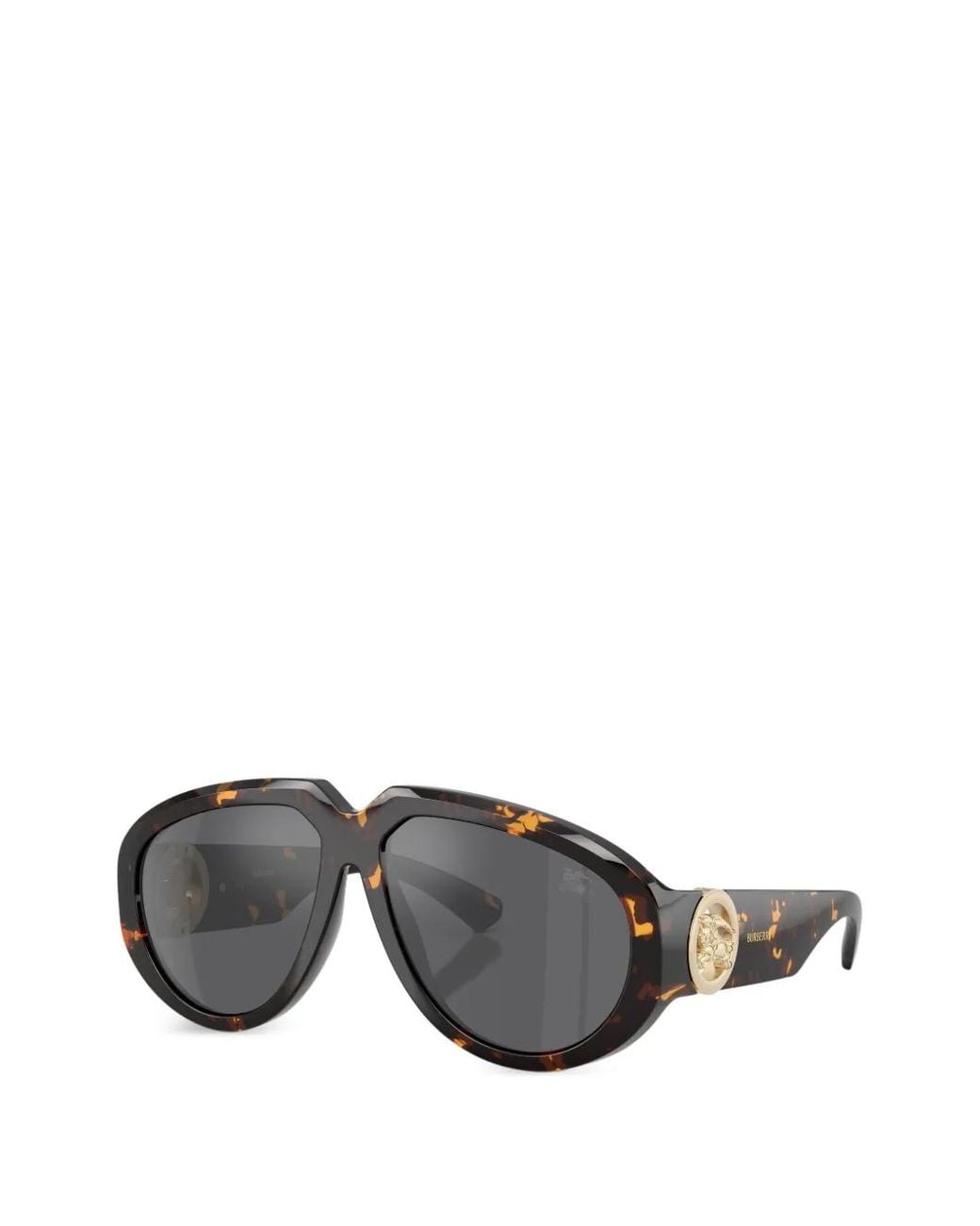 Burberry Gray Equestrian Knight Design Pilot-Frame Sunglasses