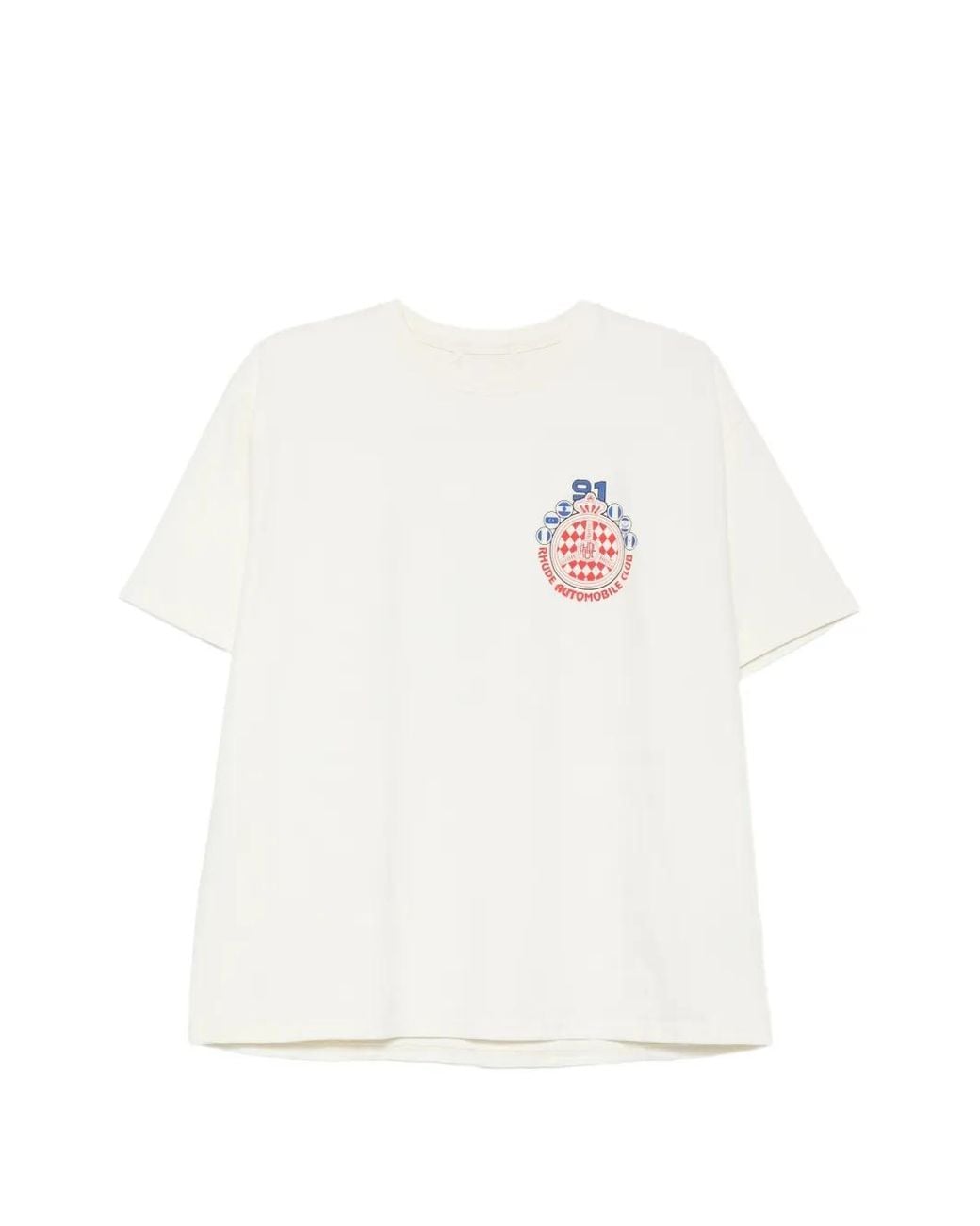 Rhude White Graphic-Print Cotton T-Shirt for men