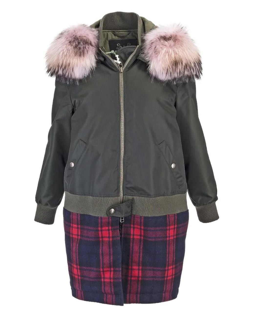 MR & MRS Gray Fur-Trim Hooded Coat