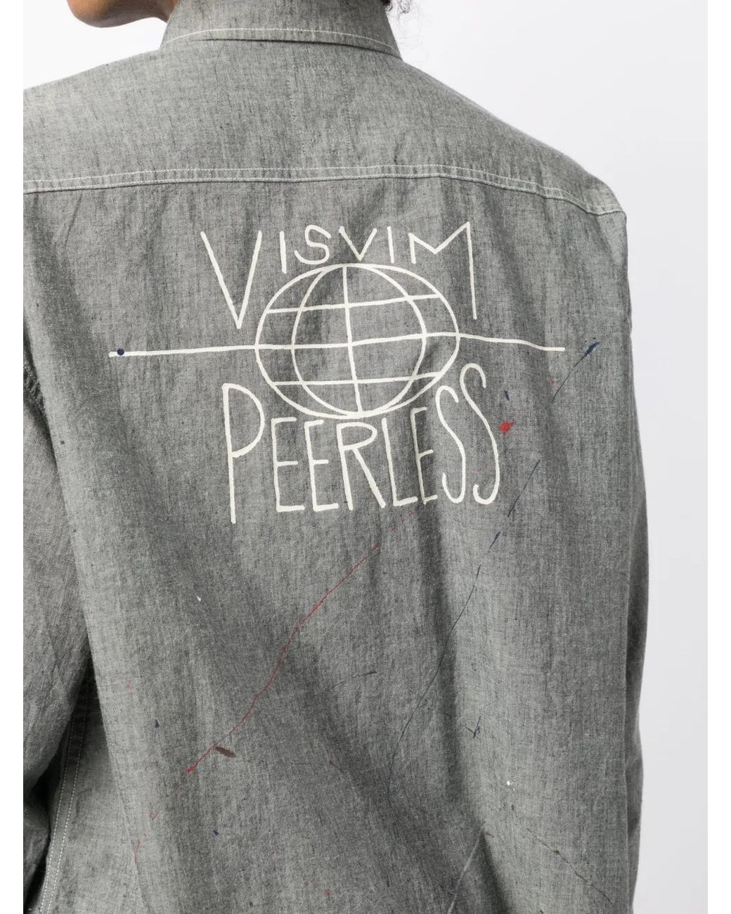 Camicia Con Stampa di Visvim in Gray da Uomo