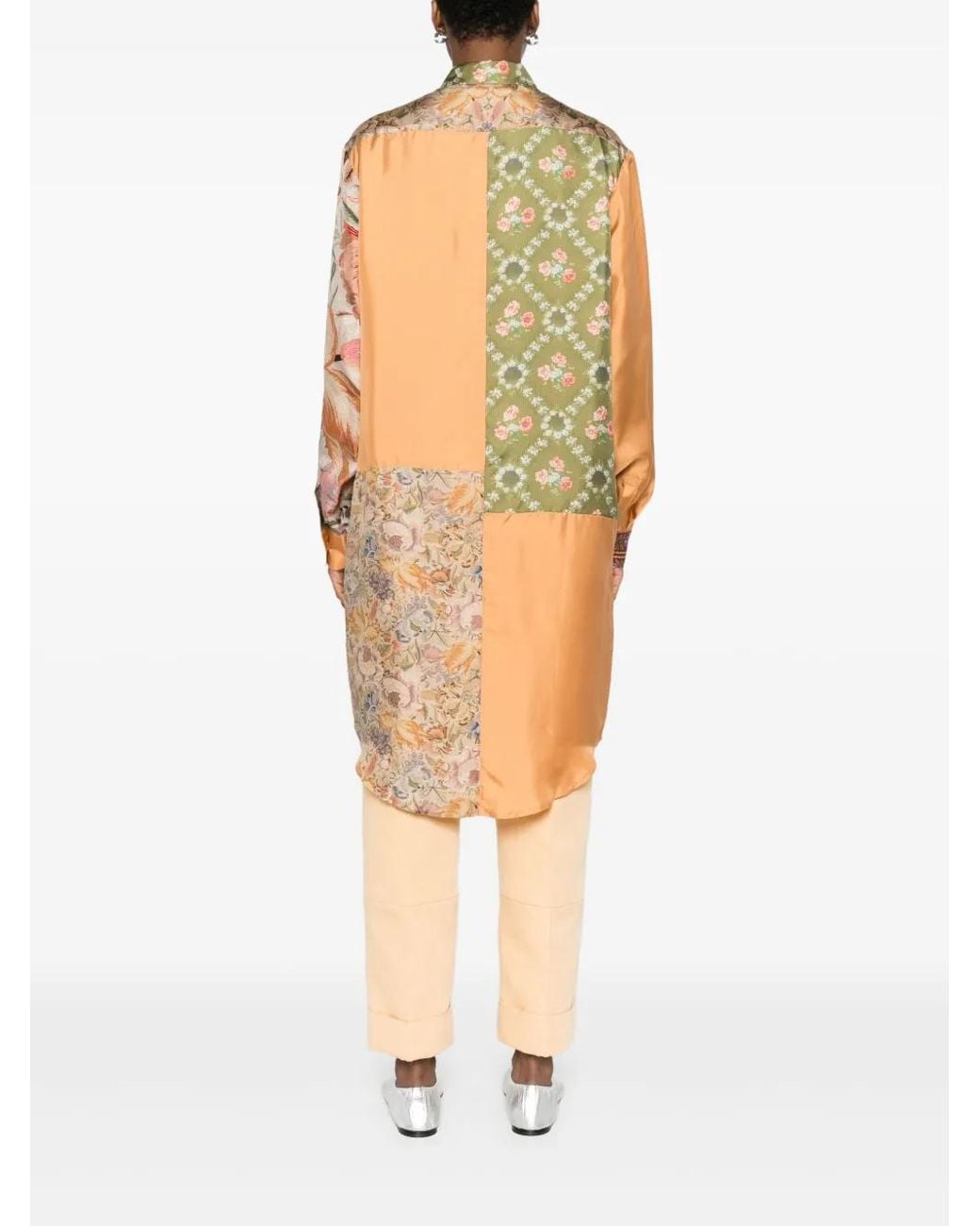 Pierre Louis Mascia Orange Chemise À Fleurs