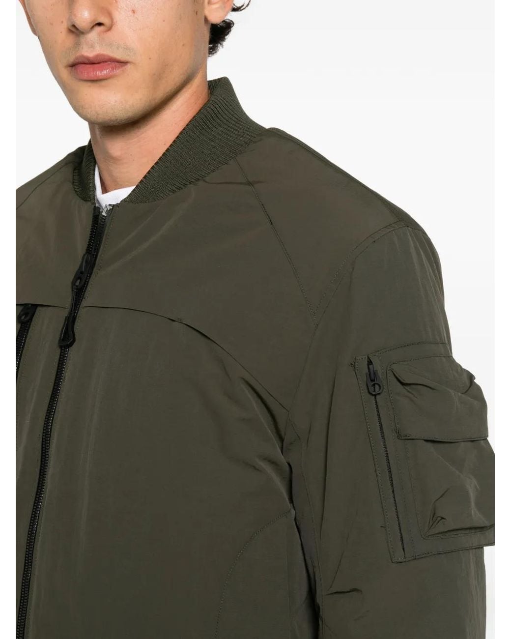 JG1 Green Zip-Up Bomber Jacket for men