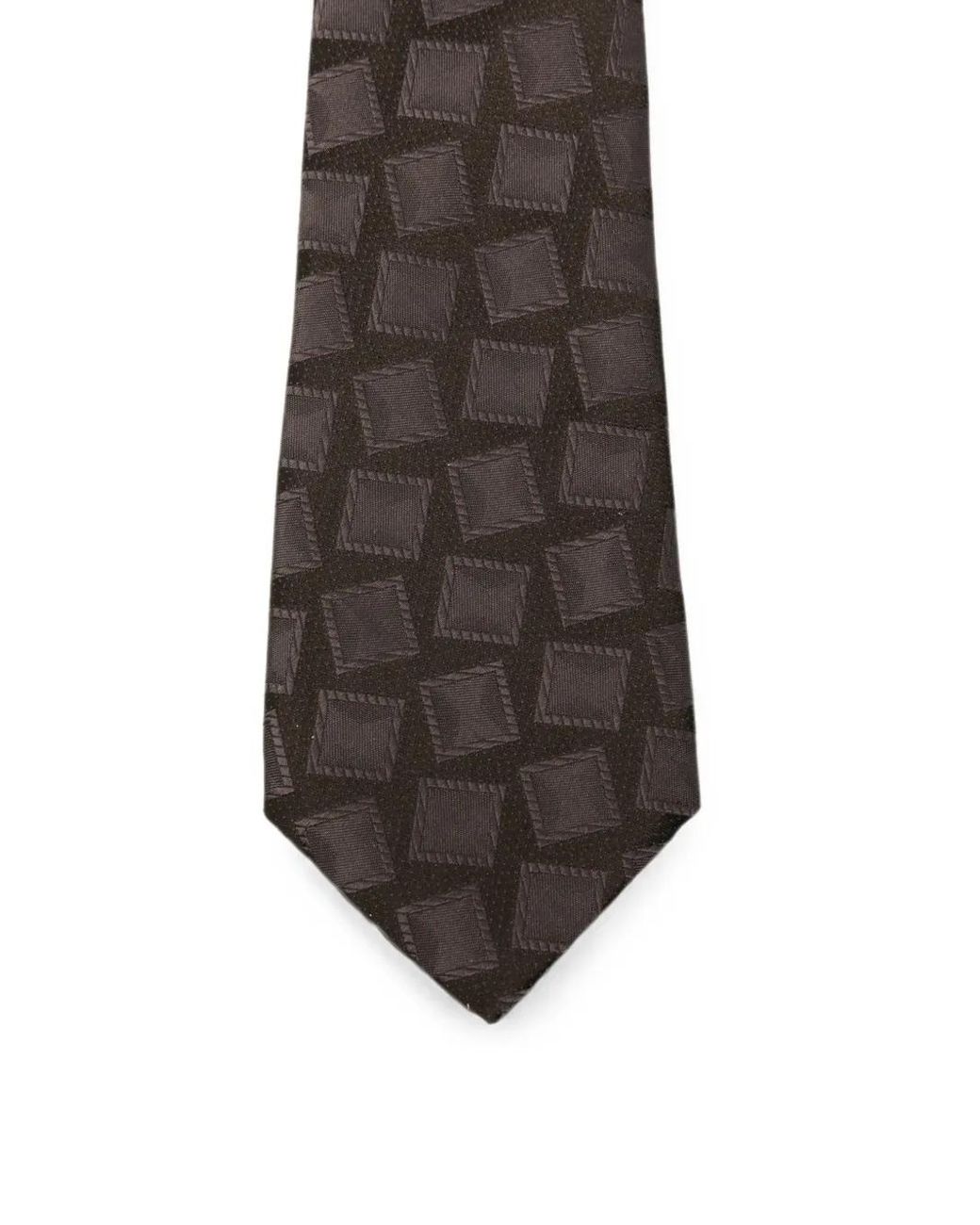 Giorgio Armani White Geometric-Pattern Tie for men