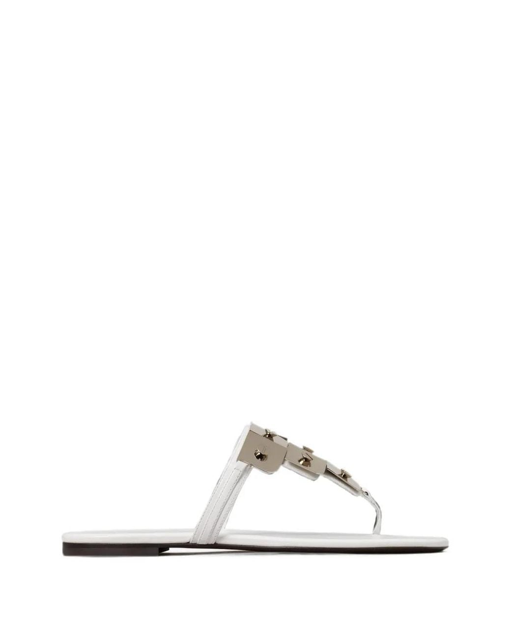 Tory Burch White Gladiator Capri Sandals