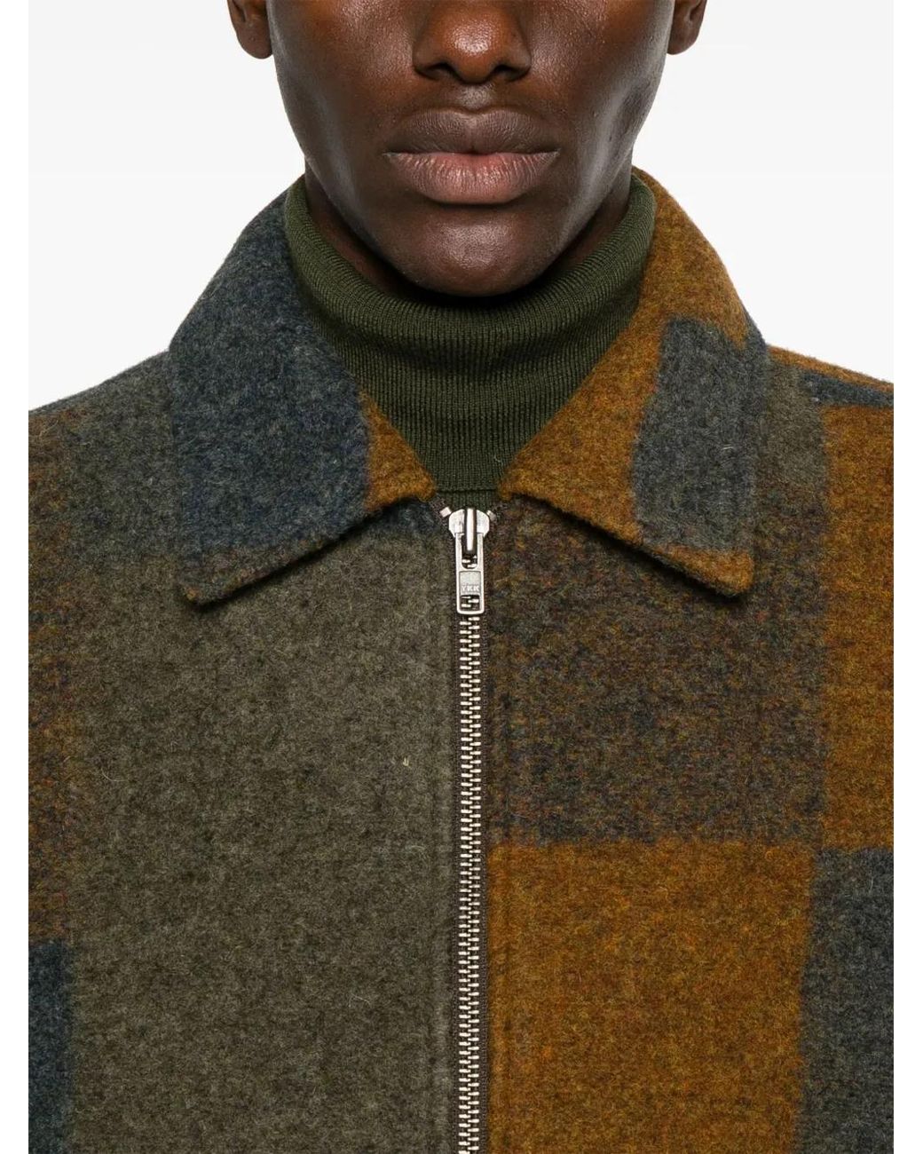 NN07 Green Wool-Blend Geometric Print Bomber Jacket for men