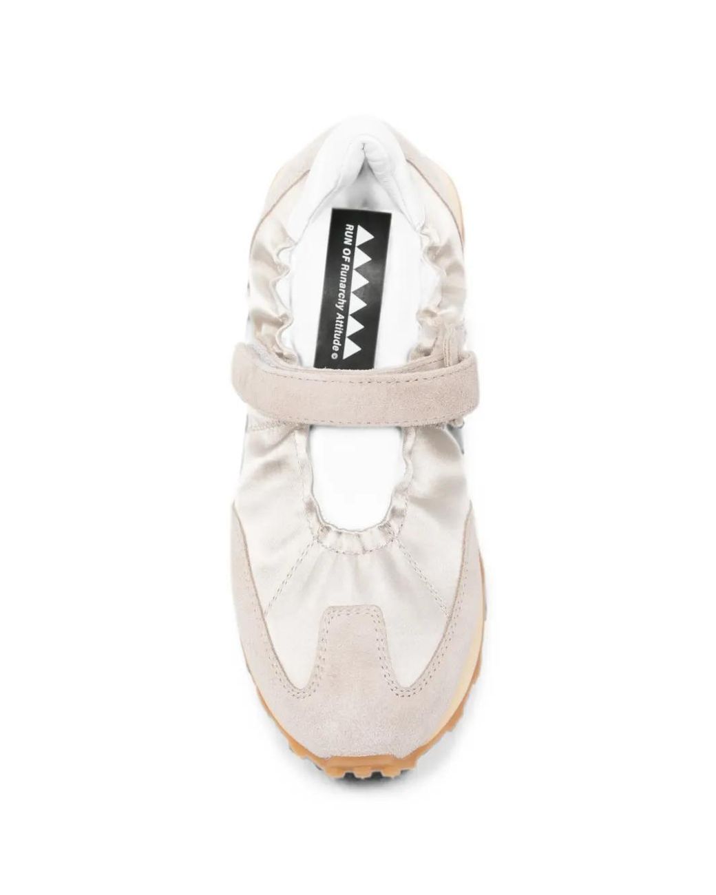 RUN OF White Bambola Touch-Strap Suede-Panel Sneakers