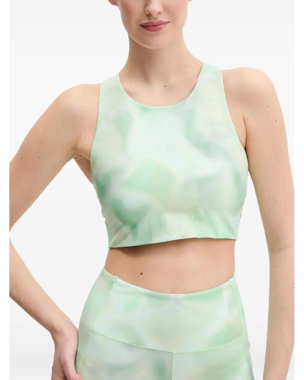 Casall Green Tie-Dye Bow-Detail Sports Top