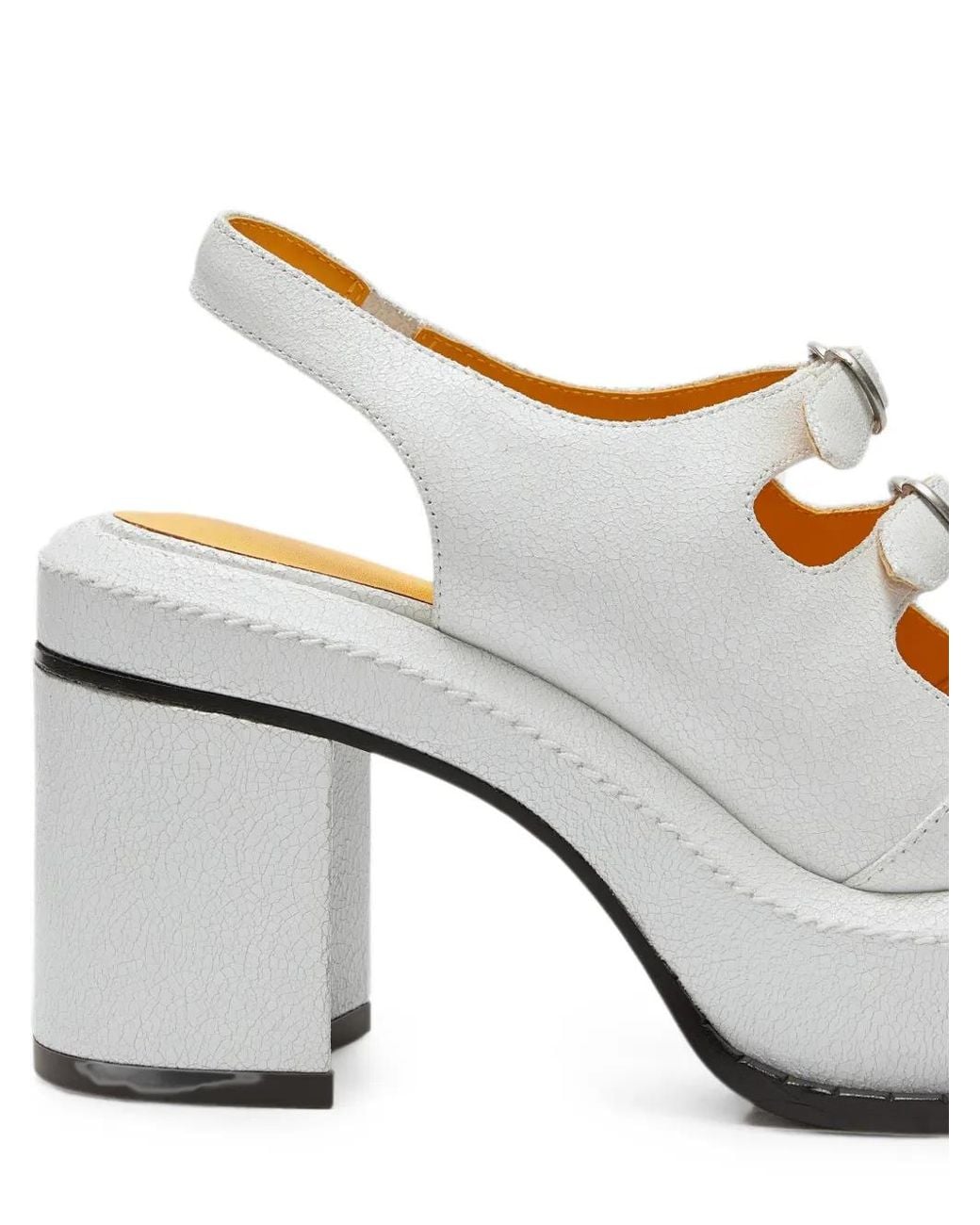 LILI CURIA White Edie Buckled Sandals