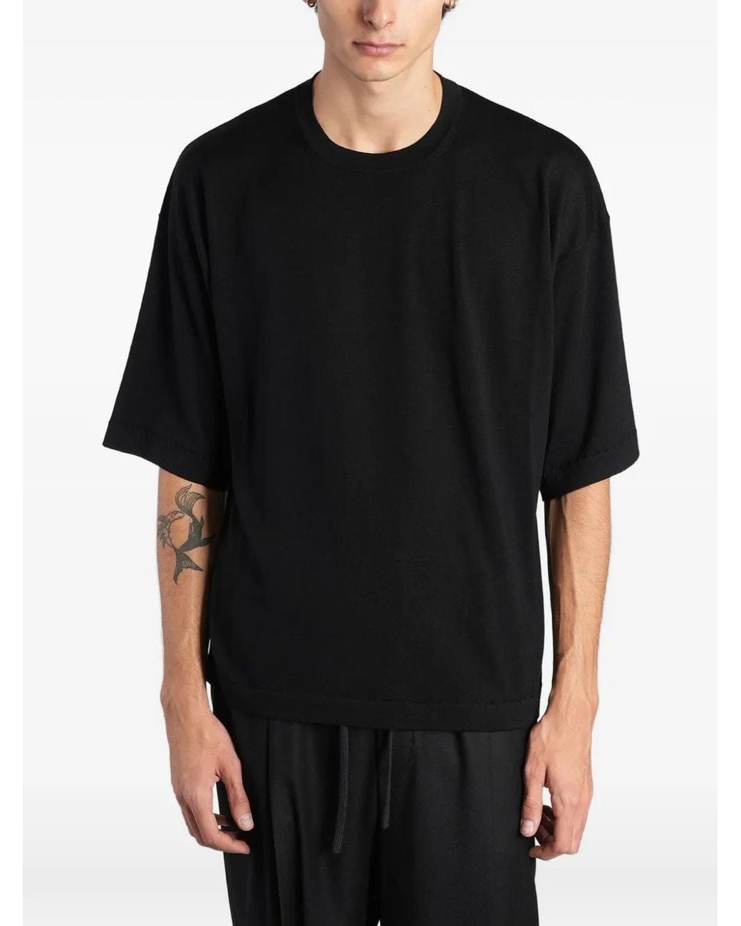 Barena Black Zaco Crew-Neck T-Shirt for men