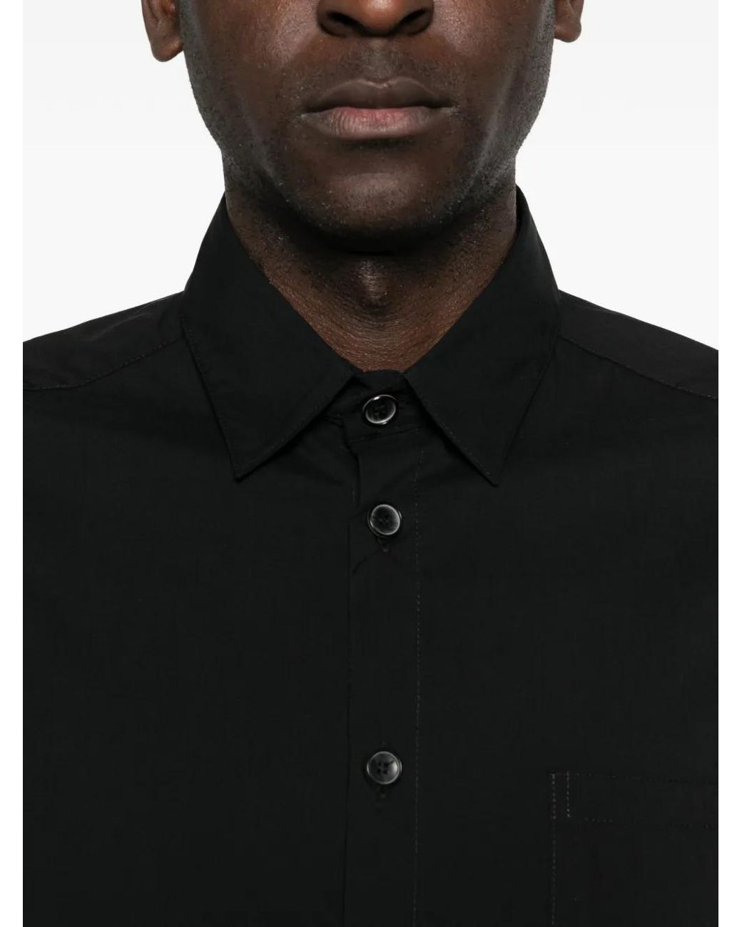 Camicia A Maniche Lunghe Con Tasca di Rhun in Black da Uomo