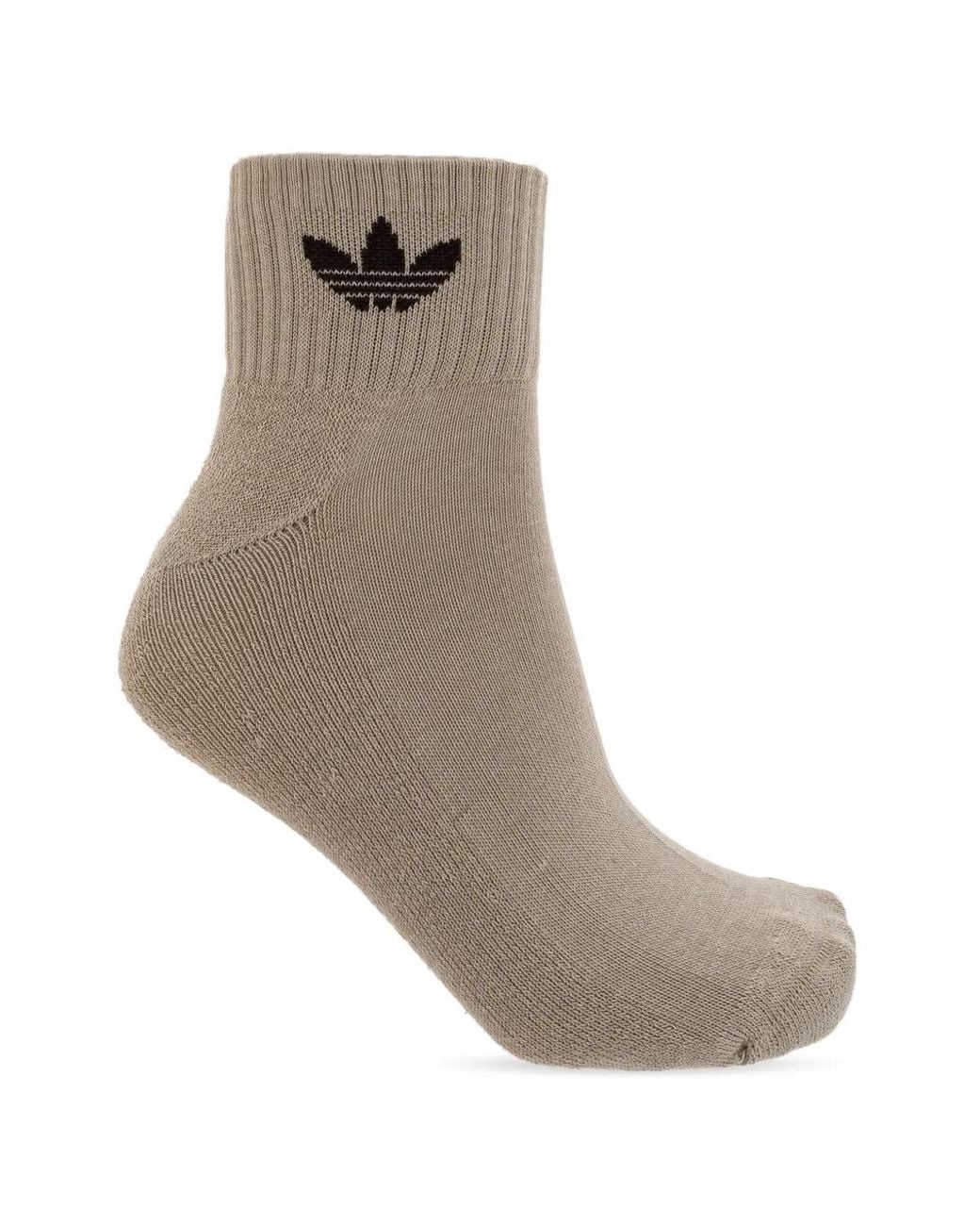 Adidas Brown Mid-Crew Socks 3 Pairs for men