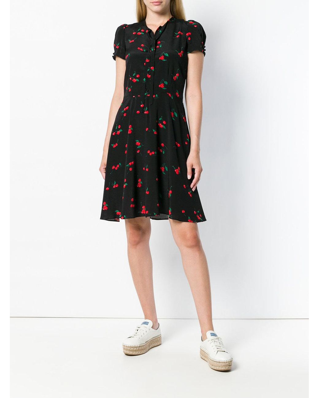 Polo Ralph Lauren Synthetic Cherry Print Dress in Black | Lyst UK