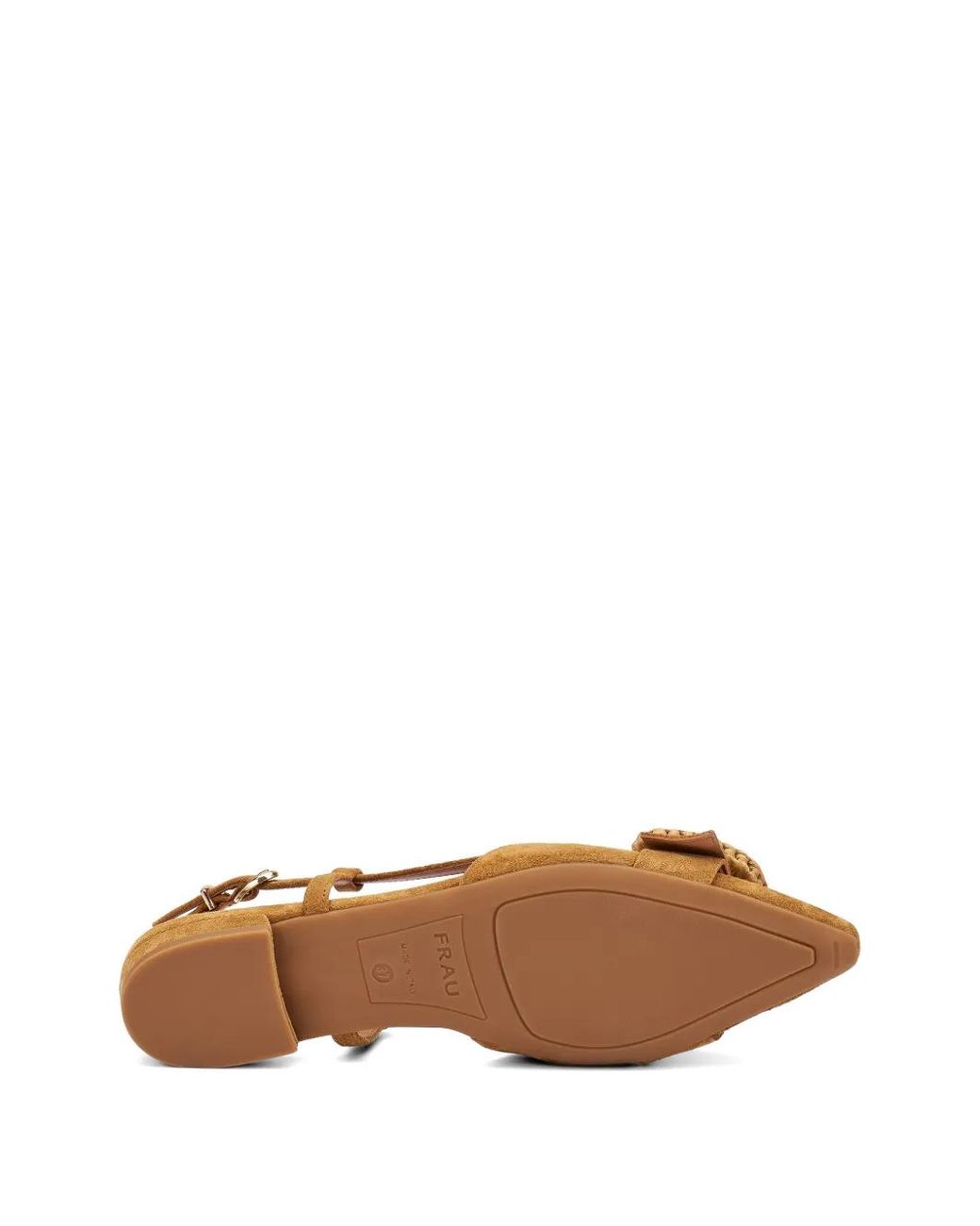 Frau Brown Raffia-Buckle Suede Pumps