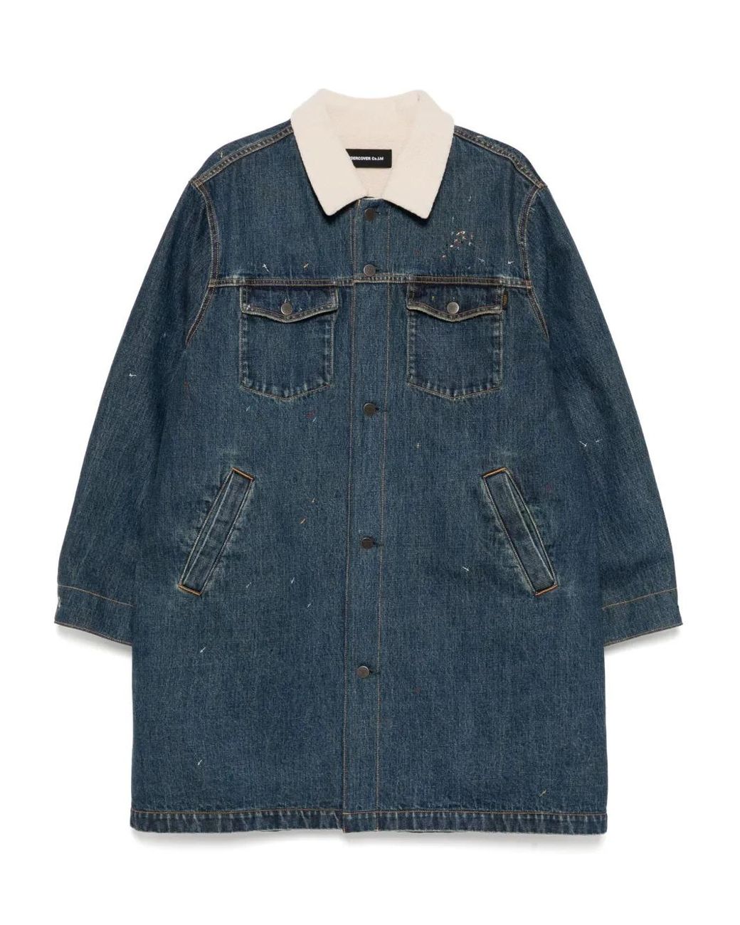 Undercover Blue Single-Breasted Coat for men