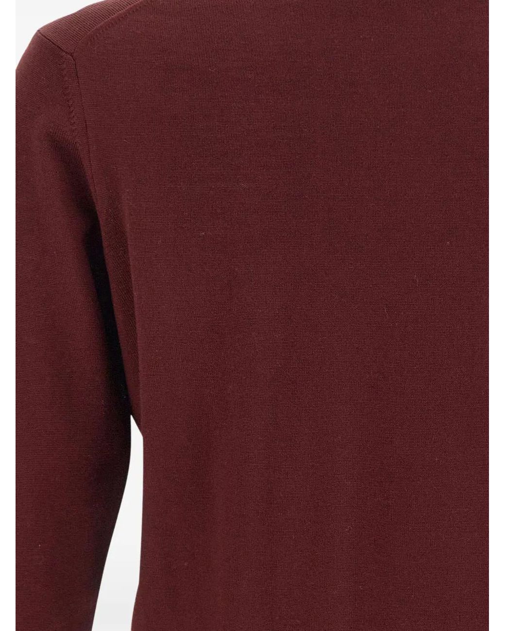Kangra Red Ribbed-Trim Crew-Neck Sweater for men