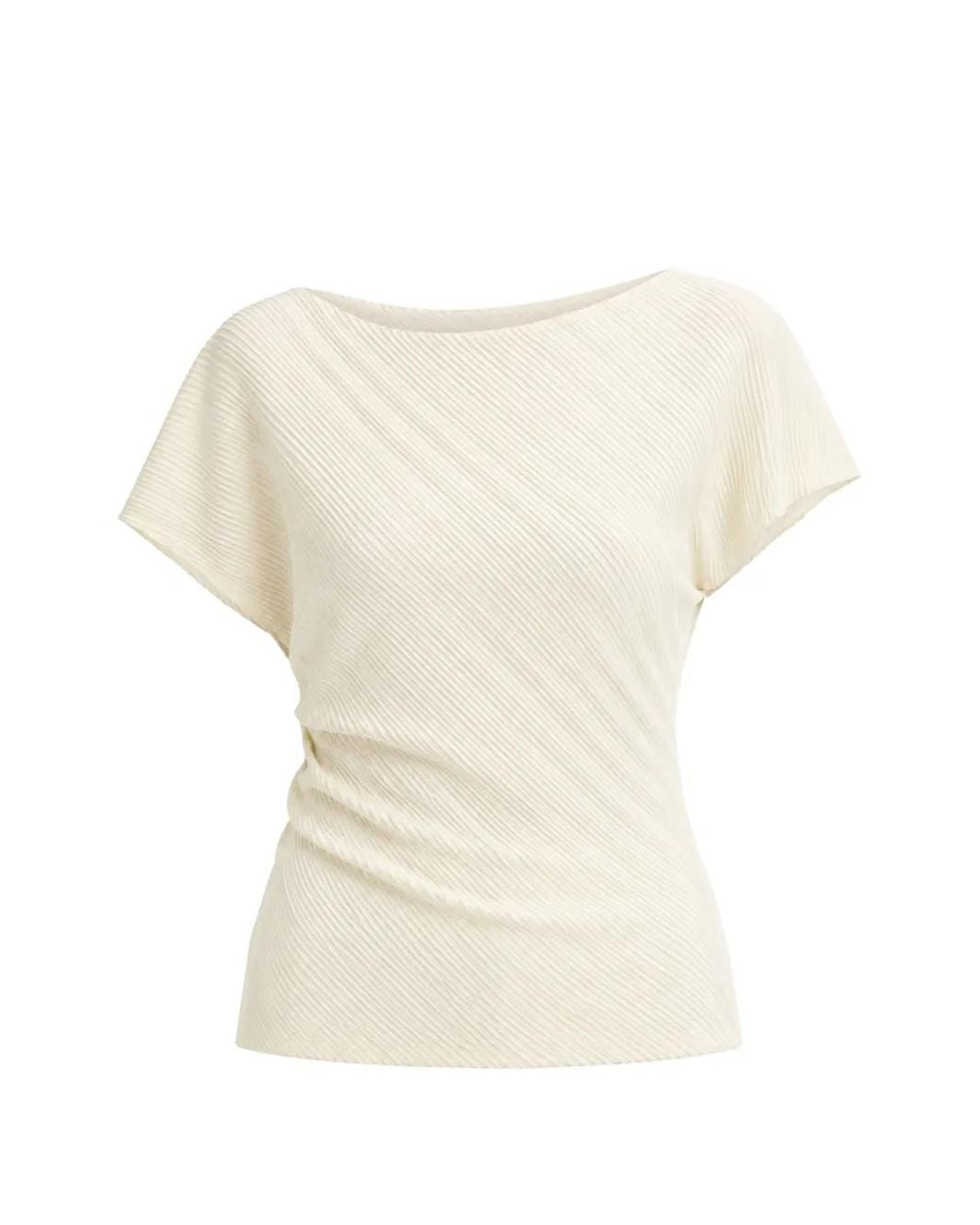 Vince White Pleated Directional Top