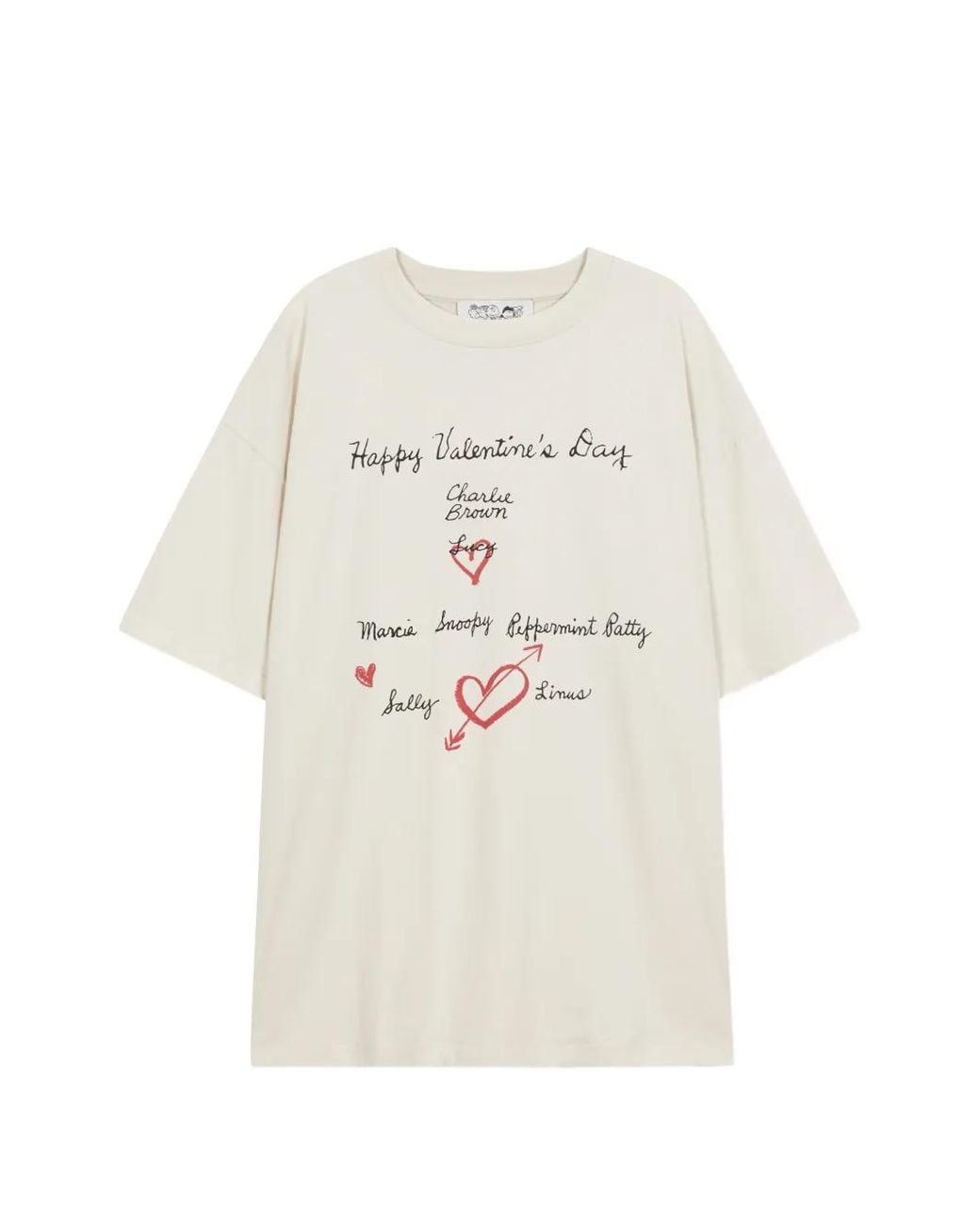 MARGE SHERWOOD White Peanuts Happy Valentine's Day T-Shirt