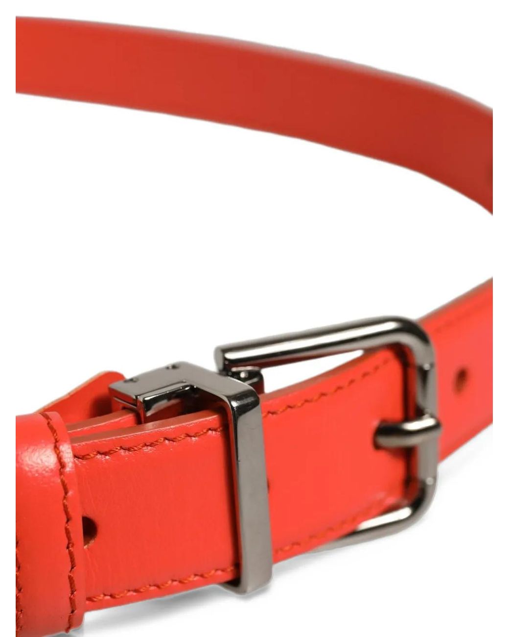Dolce & Gabbana Red Buckle-Fastening Leather Belt