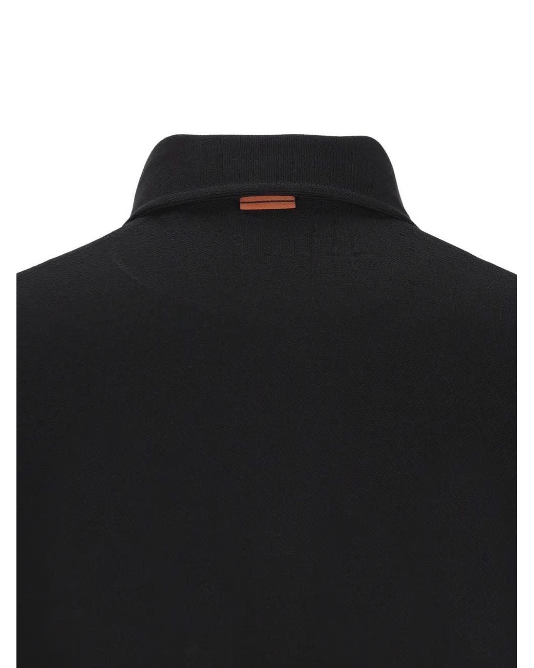 Zegna Black Chest-Pocket Polo Shirt for men