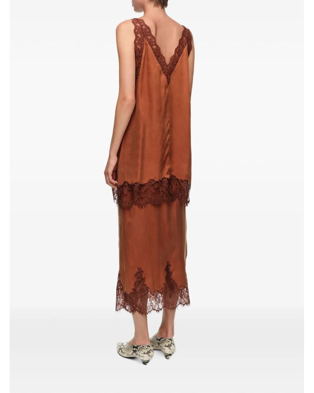 Bimba Y Lola Brown Paréo En Caramel À Détails En Dentelle