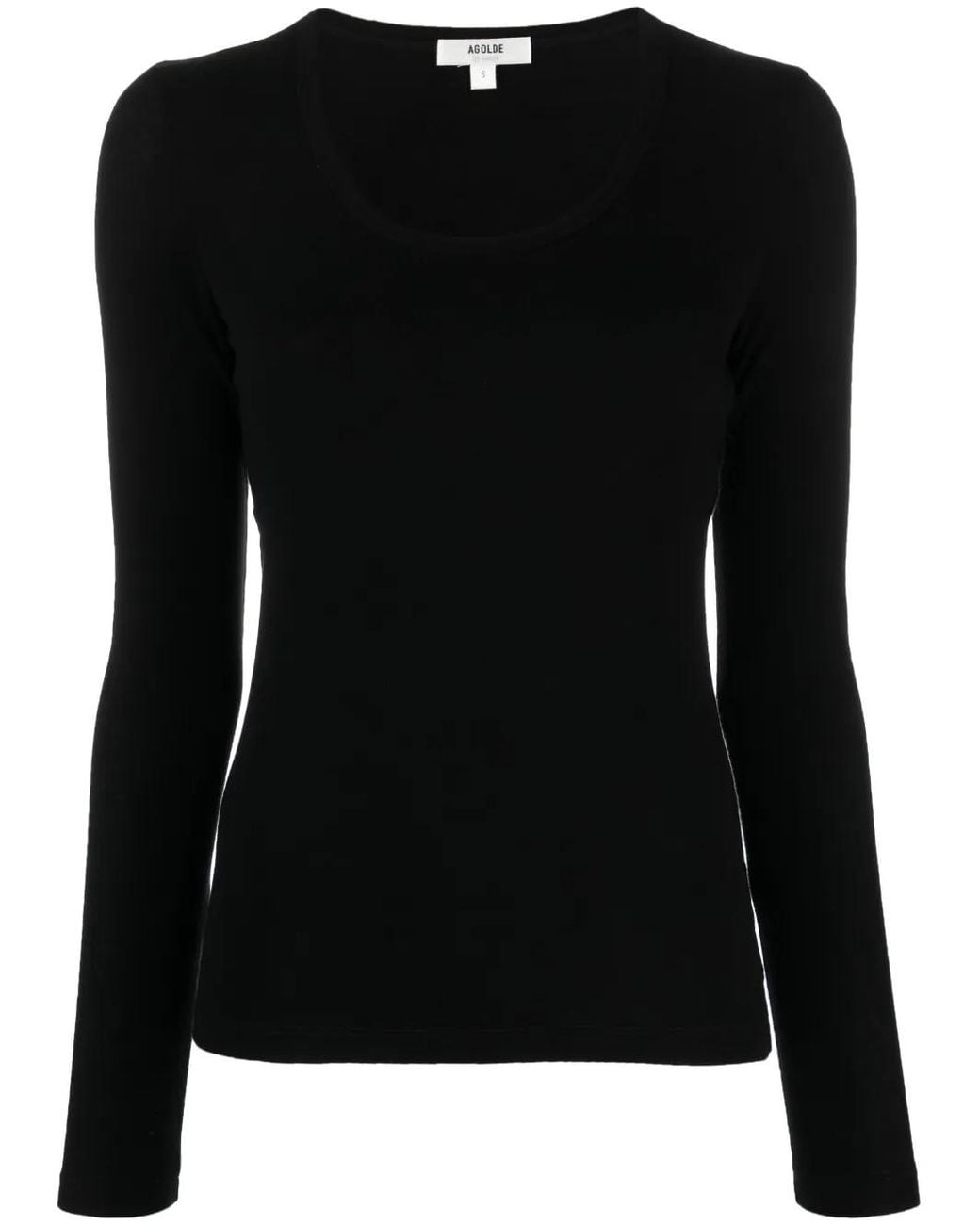 Agolde Black Scoop-Neck Lyocell-Blend Jumper
