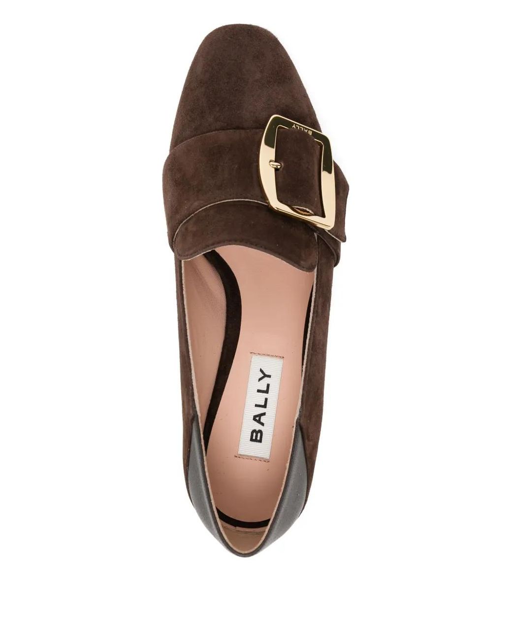 Bally Brown Buckle Court Pumps