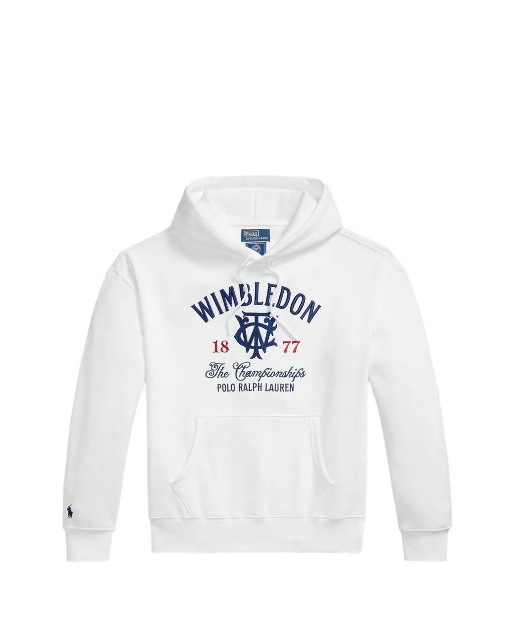 Polo Ralph Lauren White Wimbledon Embroidered Hoodie for men