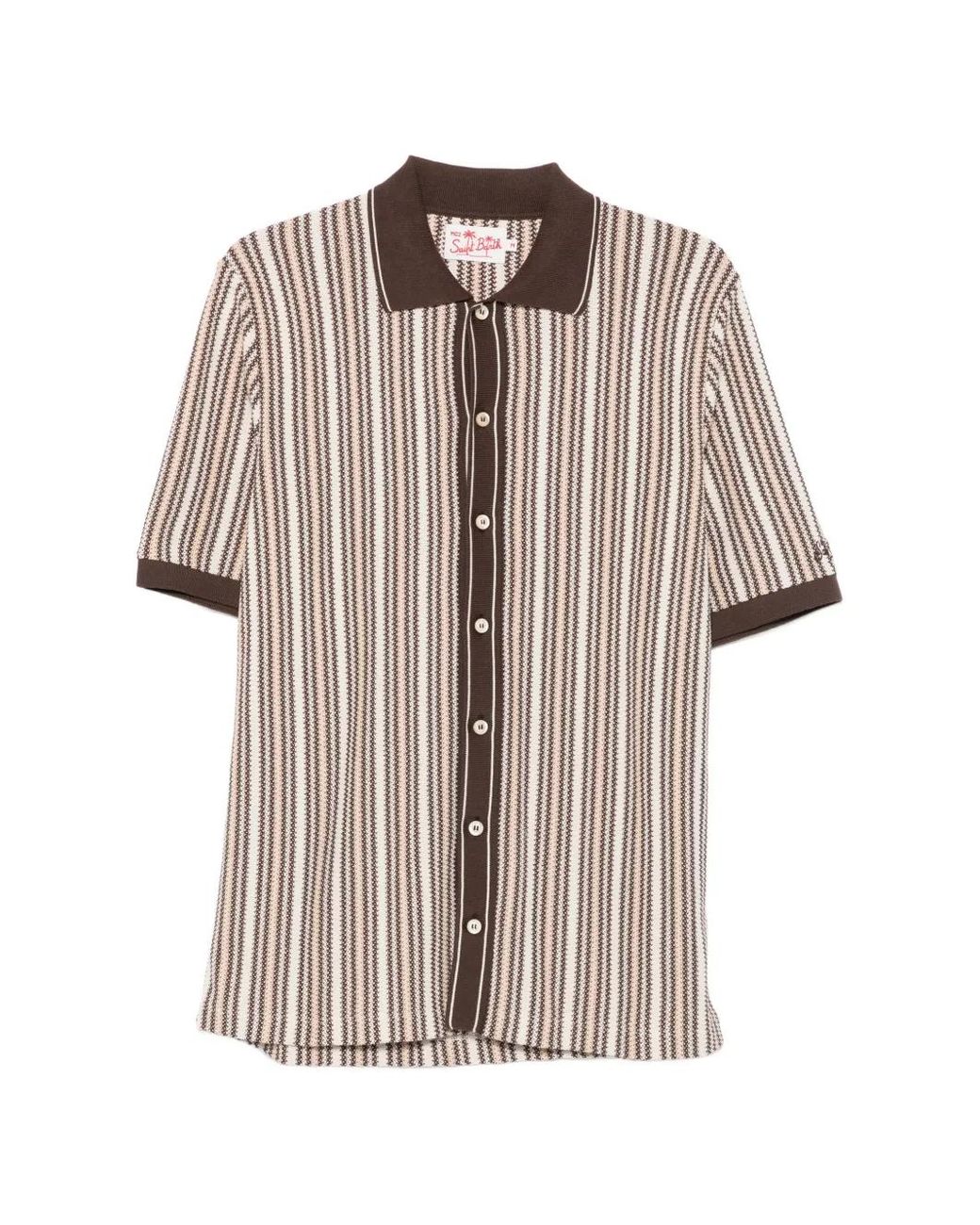 Mc2 Saint Barth White Polo Marettimo À Rayures for men