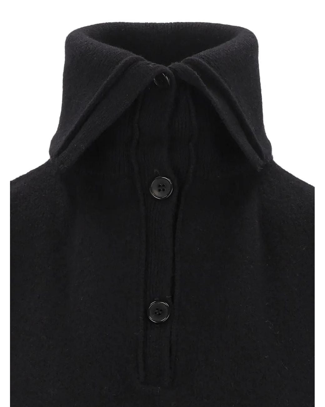 Grifoni Black Sleeveless Button-Up Sweater