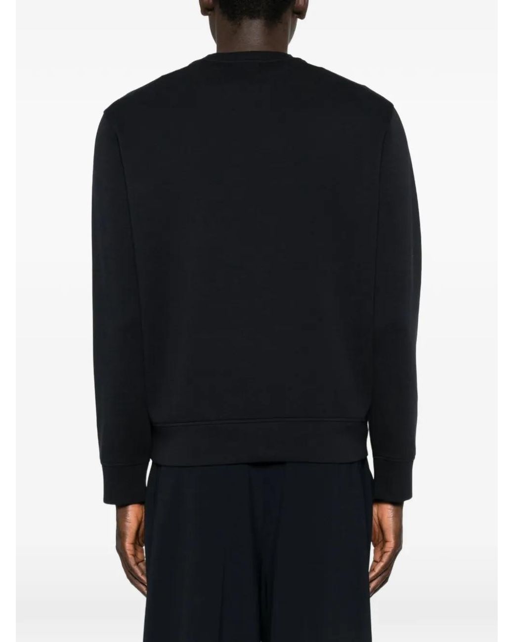 Emporio Armani Black Logo Cotton Sweatshirt for men