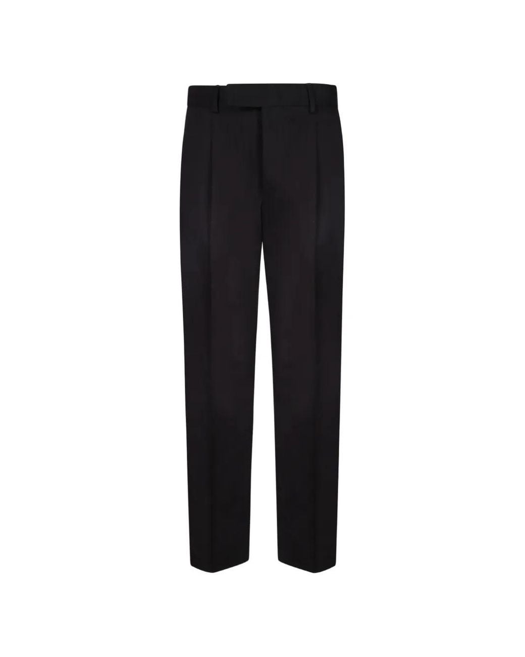 Zegna Black Pantalon Droit À Design Plissé for men