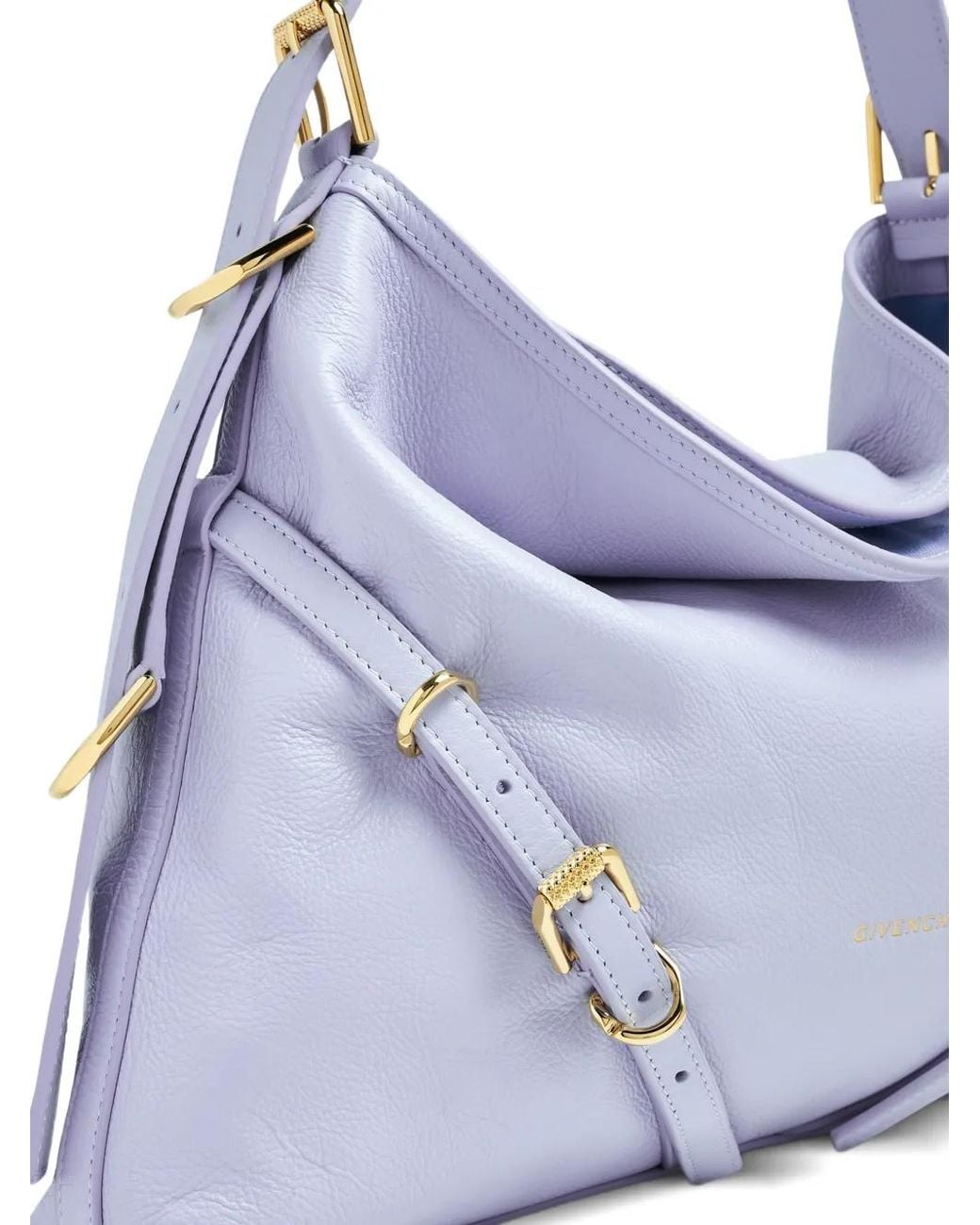 Givenchy Purple Medium Voyou Buckle-Detail Shoulder Bag