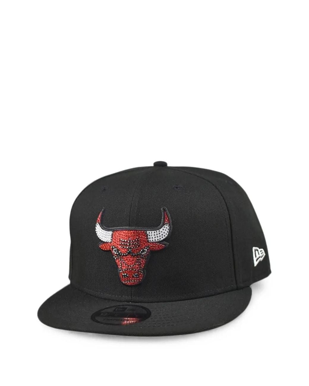 KTZ Black 9Fifty Chicago Bulls Rhinestone-Detail Baseball Cap for men